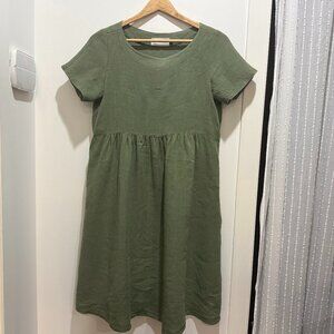 Allison Wonderland sage linen dress, size 4